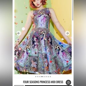 FOUR SEASONS PRINCESS MIDI DRESS BNWT L